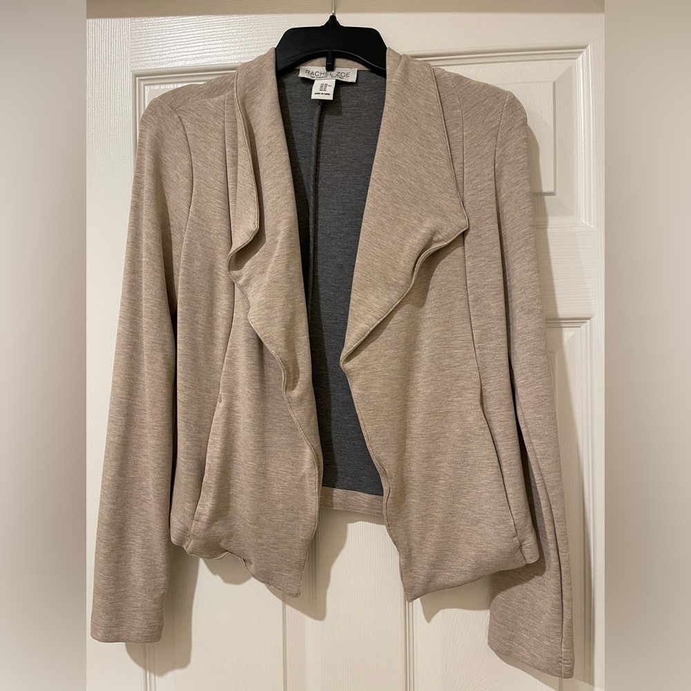 Rachel Zoe Draped Open Front Blazer - Beige XS